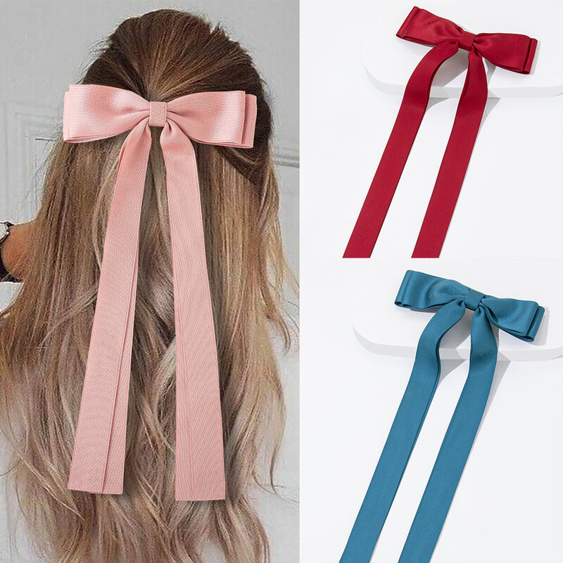 Fashion Hairgrips Big Large Bow Hairpin Women Girls Hair Clips Trendy Hairpin Casual Hair Clip Cute Ribbon Bow Ladies