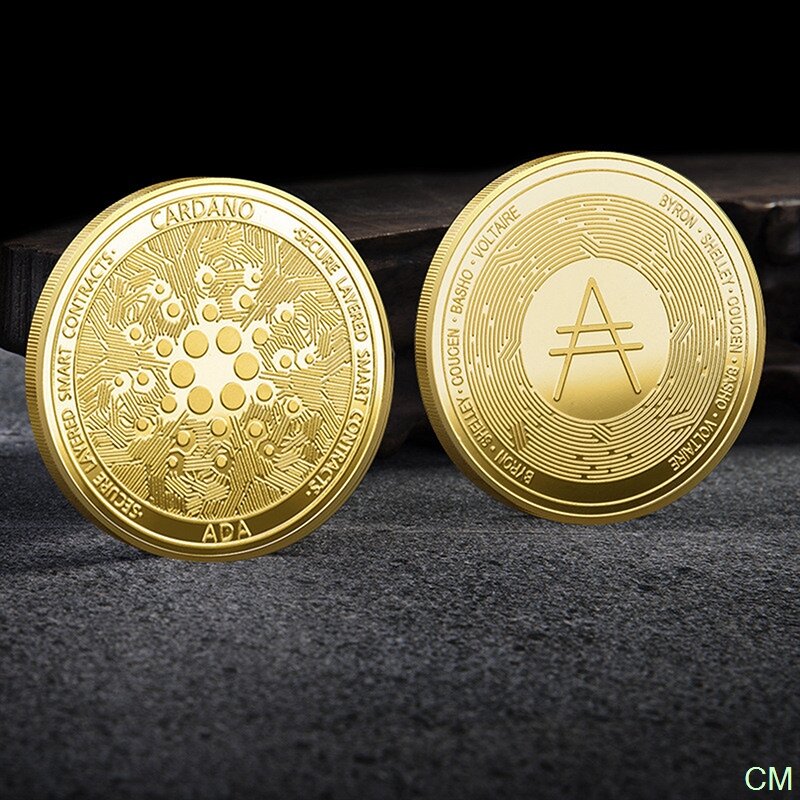 Venda quente banhado a ouro ada moeda cryptocurrency coleção física moeda de metal