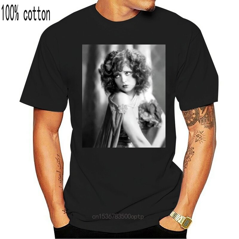 Camiseta con lazo de Clara para mujer, camisa holgada de algodón con diseño clásico de estrella de película, 100%, camisetas con cuello redondo