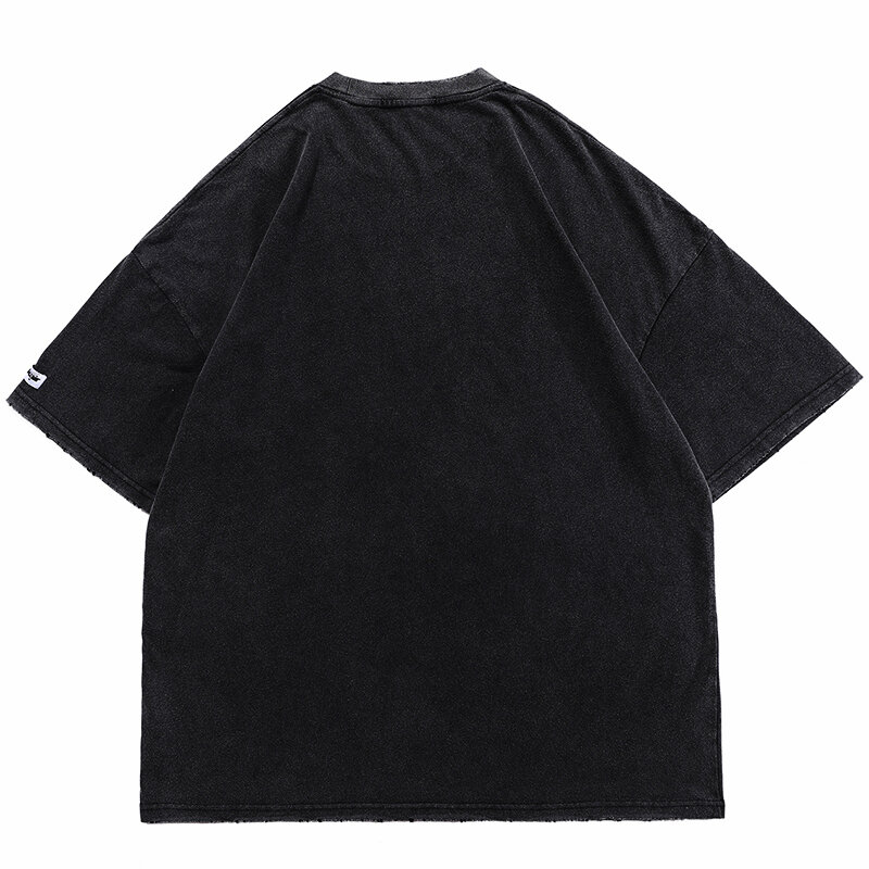 Hip Hop Oversized T-Shirt Streetwear Men T-shirt Devil Racing Harajuku Summer Short Sleeve Tee Cotton Loose Men's Clothing Tops