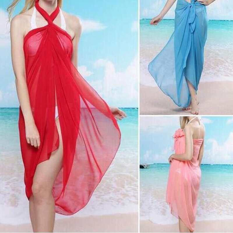 1PC nuovo stile maglia protezione solare scialli asciugamani da spiaggia Casual asciugamani da spiaggia tinta unita sciarpe da donna estate