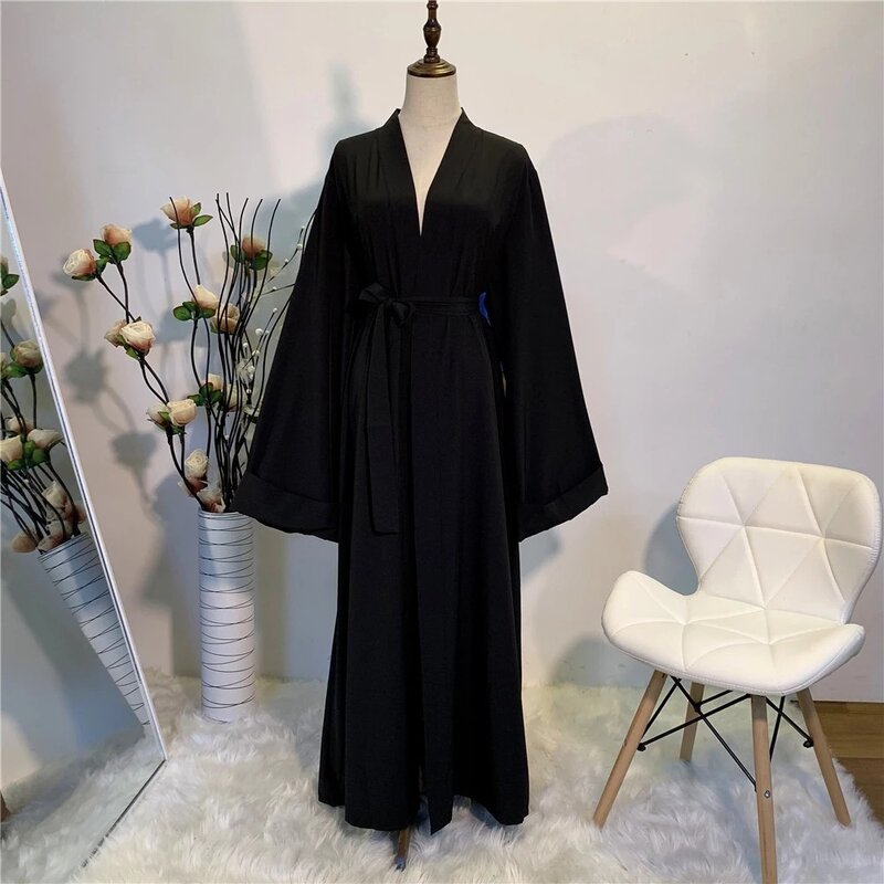 Robe musulmane Simple lisse et soyeuse, longue, élégante, couleur pure, vêtements modeste pour femmes, offre spéciale