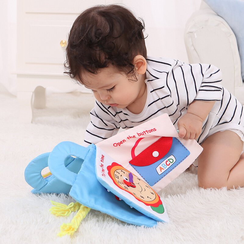 Livro de pano infantil desenhos animados padrão bebê atividade macia crinkle pano livros educativos aprendizagem brinquedos 0-3y