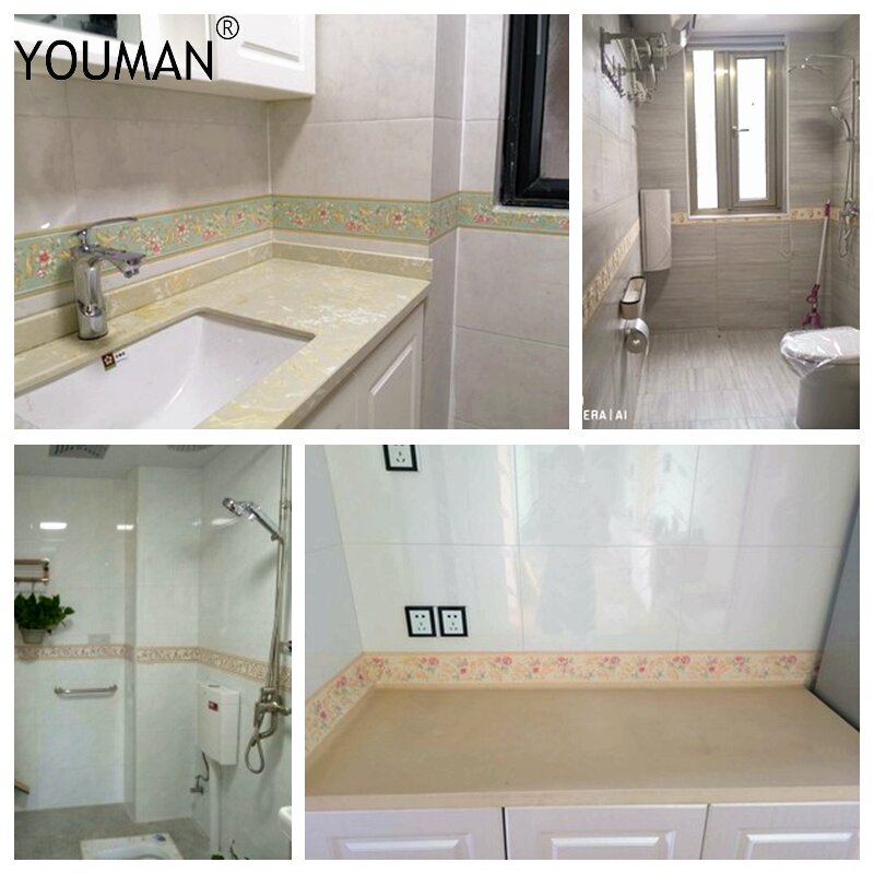 Youman-papel de parede 3d floral, três dimensional, adesivo de parede estéreo com bordas e decoração diária de casa e sala de estar
