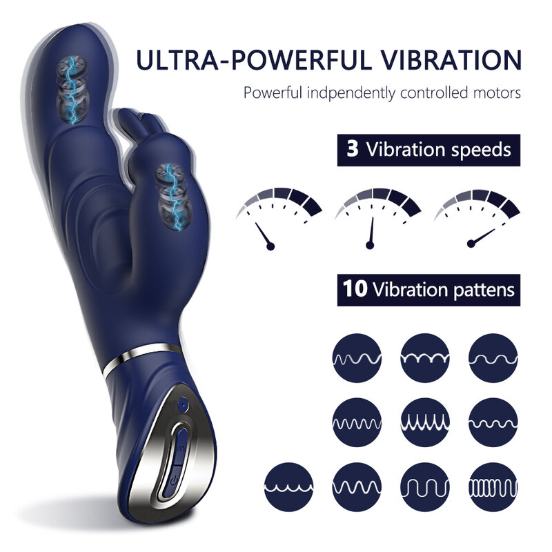 Super Krachtige Rabbit Vibrator Speeltjes Voor Vrouwen G-Spot Clitoris Stimulatie 10 Snelheden Bunny Vibrerende Vrouwelijke Goederen Voor volwassenen