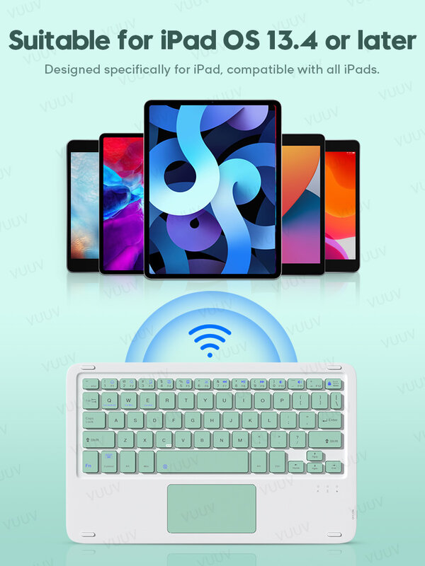 Bluetooth-Tương Thích Bàn Phím Có Bàn Di Chuột Cho Android Windows IOS Điện Thoại Máy Tính Bảng Bàn Phím Không Dây Cho iPad Pro