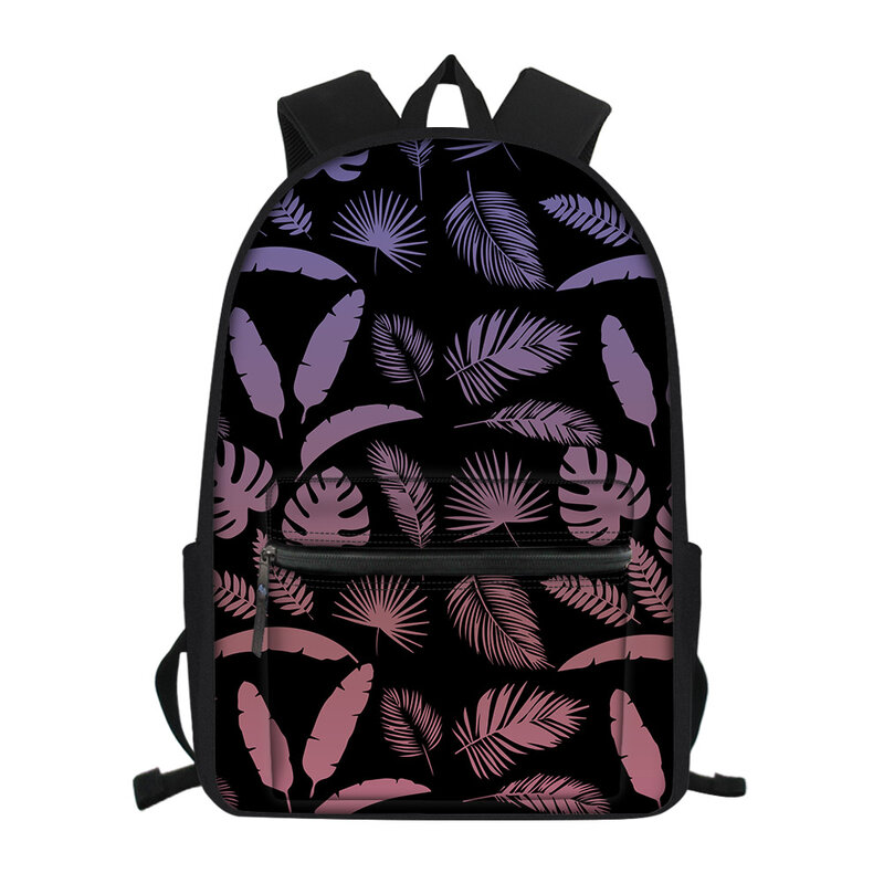 Sztuki liście 3D drukuj 16 cal plecak dla dzieci torby szkolne dla chłopców dziewczyny z plecak Anime dla nastolatek Student torba na książki