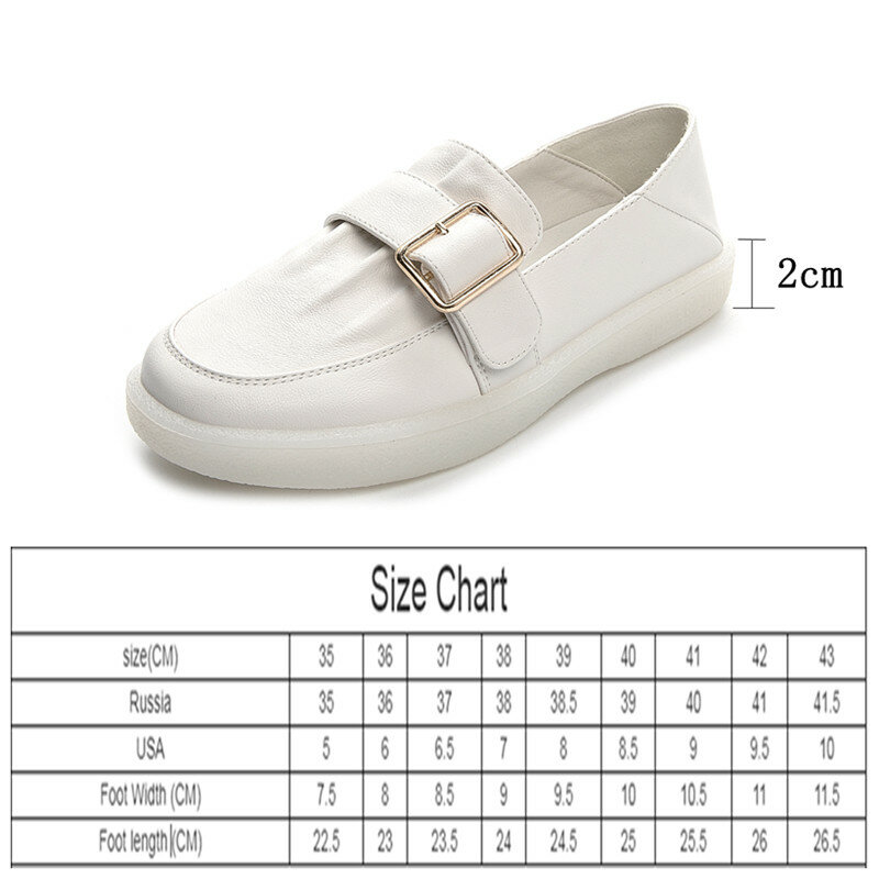 AIYUQI Sneakers Loafers Women New Square Buckle All-match Genuine Leather Ladies Flat Large Size Slip-On Nurse Shoes Women
