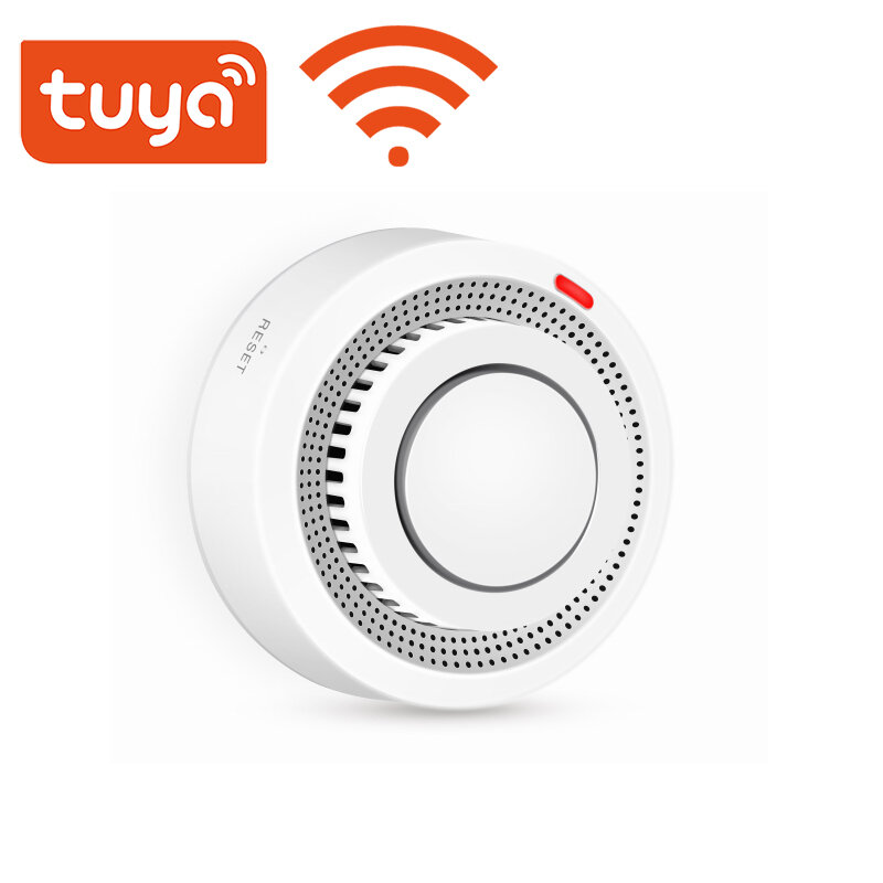 Tuya-Detector de humo wifi, combinación de Casa ahumada, alarma contra incendios, sistema de seguridad para el hogar, bomberos, alarma de humo WiFi, protección contra incendios