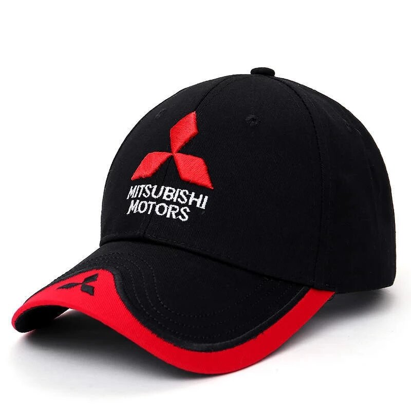 Topi Bisbol Fashion Baru 2021 Topi Truk Balap Motor GP F1 Logo Mobil Bordir Gambar Cetak Mitsubishi 3D Topi Snapback Teduh untuk Pria dan Wanita