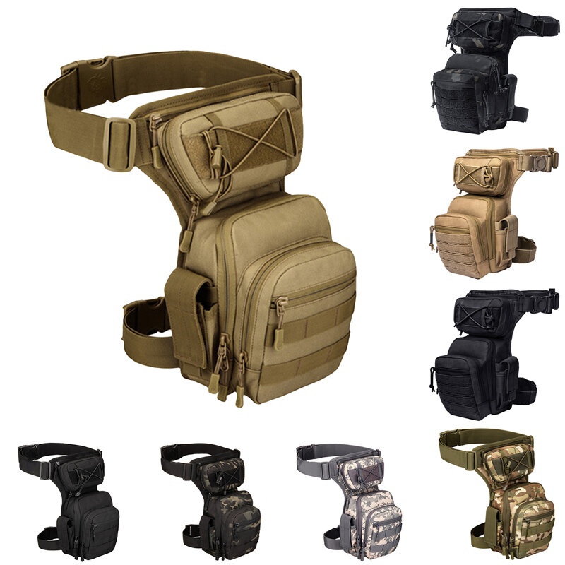 Men Leg Bag Waist Bag Utility Belt Pack Pouch Adjustable Hiking Male Hip Motorcycle Bags Military Tactical Waist Bag 2021