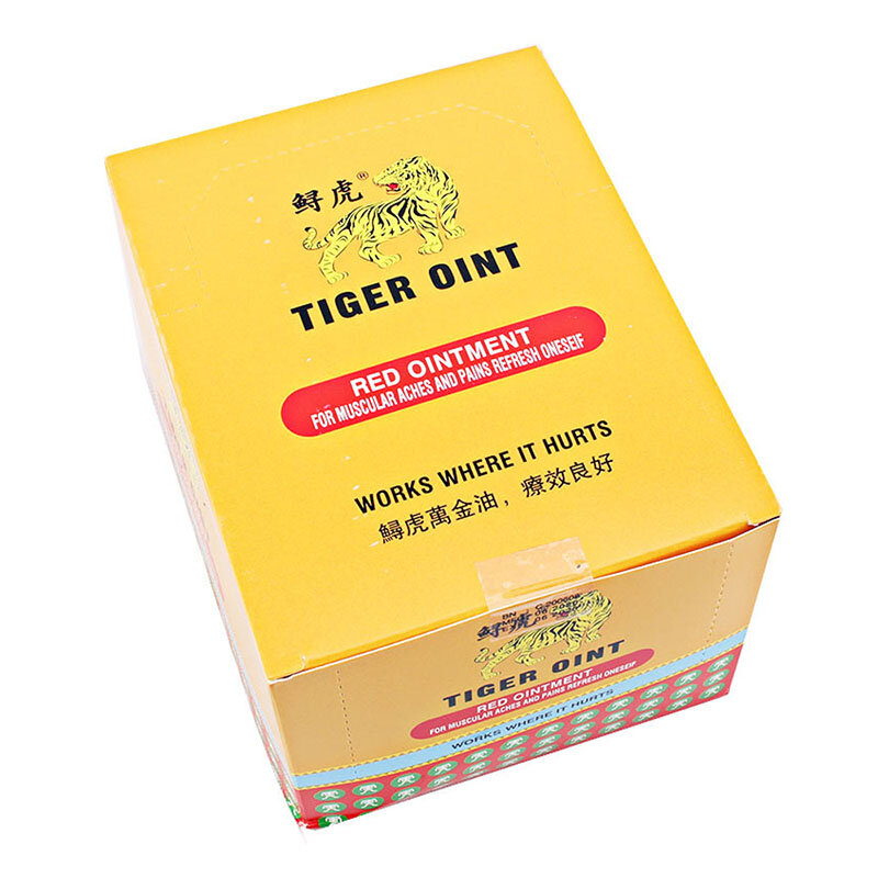 Pomada de tigre rojo 100% Original, analgésico de Tailandia, bálsamo de León, pomada para aliviar el dolor muscular, alivia la picazón, 19,5g