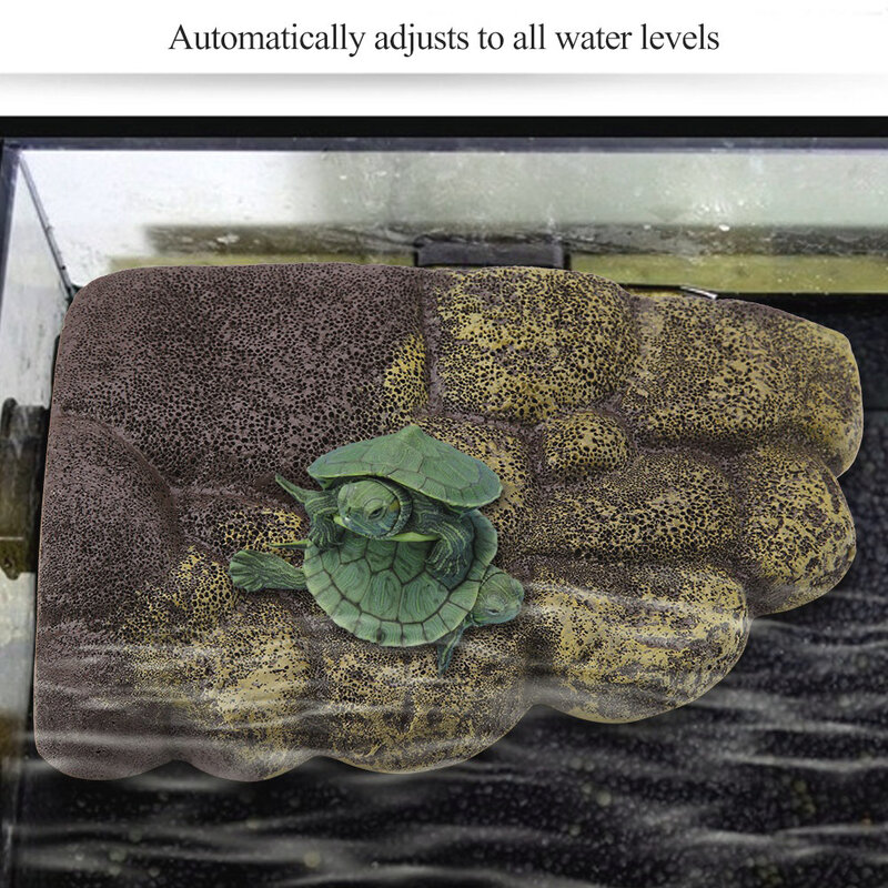 Isla Flotante de tortuga de resina magnética para animales semiacuáticos, plataforma de escalada flotante, isla flotante de tortuga, 1 unidad