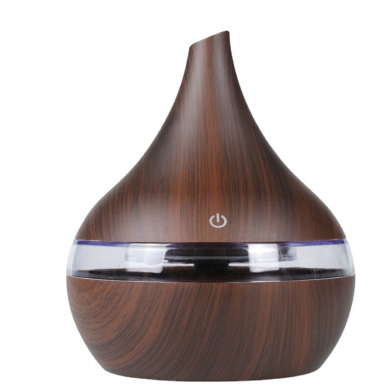 300ml usb umidificador de ar difusor aroma elétrico névoa madeira grão óleo aromaterapia mini tem 7 led luz para carro escritório em casa 2022