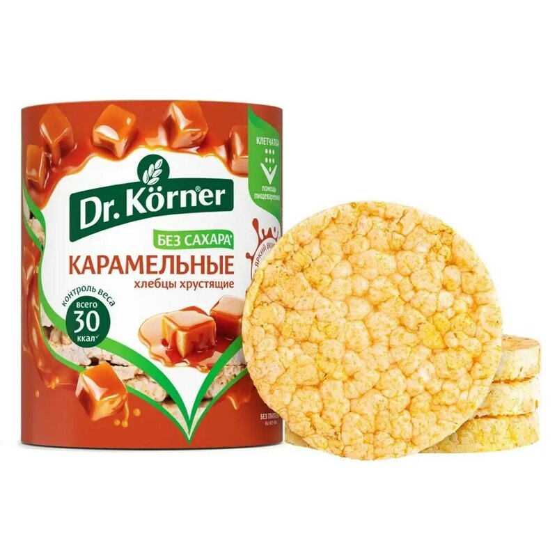 Хлебцы Dr. Korner кукурузно-рисовые | Быстрая доставка из РФ | Карамельные |10 шт. по 90 г