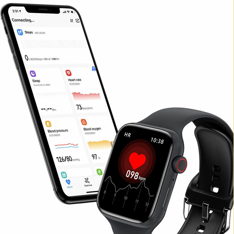 Relógio inteligente original série 7 com logotipo smartwatch para homem mulher 1.75 polegada iwo 14 relógio inteligente compatível com ios telefones android