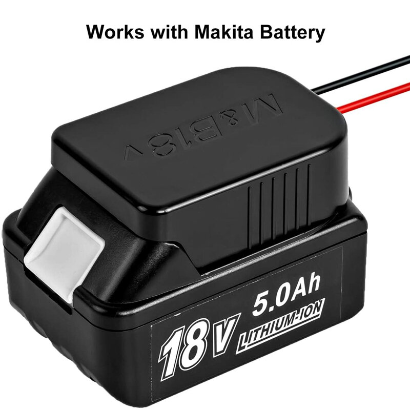Oein Battery Adapters For Makita&Bosch 18V Power Connector Adapter Dock Holder With 14 Awg Wires Connectors Power Black