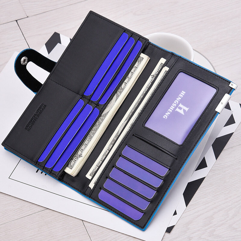 Мужской Длинный кошелек JIFANPAUL, черный мягкий кожаный бумажник средней длины, с отделением для карт, 2020