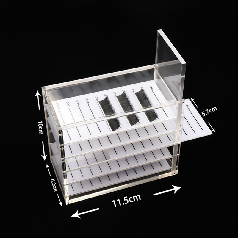 5 طبقة رمش تمديد صندوق تخزين أكريليك لاش حامل البليت لحجم الفردية لاش تمديد عرض موقف أدوات ماكياج