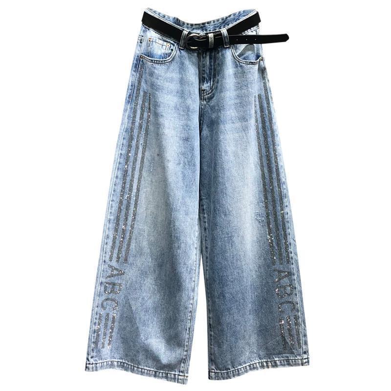 Jeans Longgar Jeans Wanita Celana Longgar Pakaian Wanita 2021 Mode Pakaian Wanita Celana Panjang Pinggang Tinggi Celana Kaki Lebar Ibu Korea