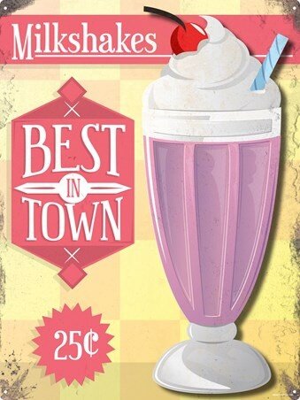 O melhor na cidade milkshakes cremosos vintage estanho sinal