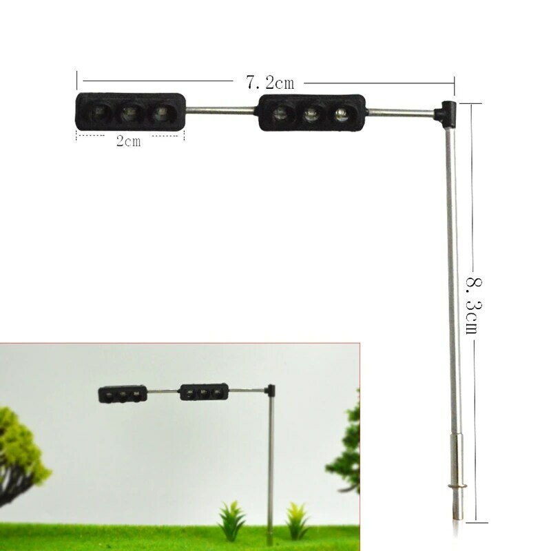 Sinyal Lampu Lalu Lintas 3 Warna Skala Ho Oo Model 6Led untuk Diy Model Konstruksi Jalan Penyeberangan Meja Pasir 3