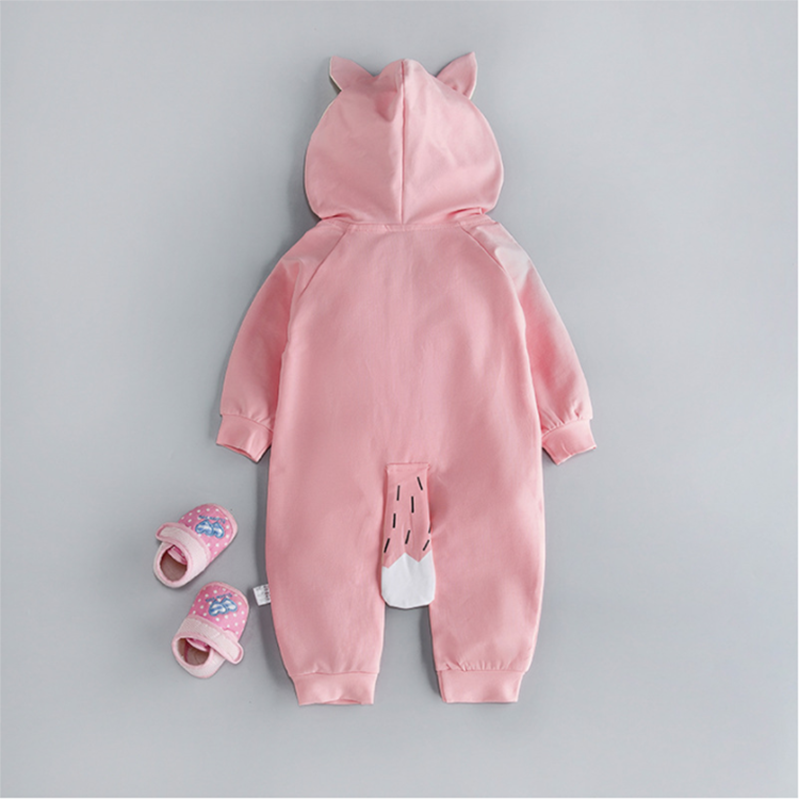 Cute Frog Earmuff Baby Jumpsuit Boy Girl Clothes Newborn Rompers Solid Color One Piece Clothes Baby Pajamas Bodysuit Set
