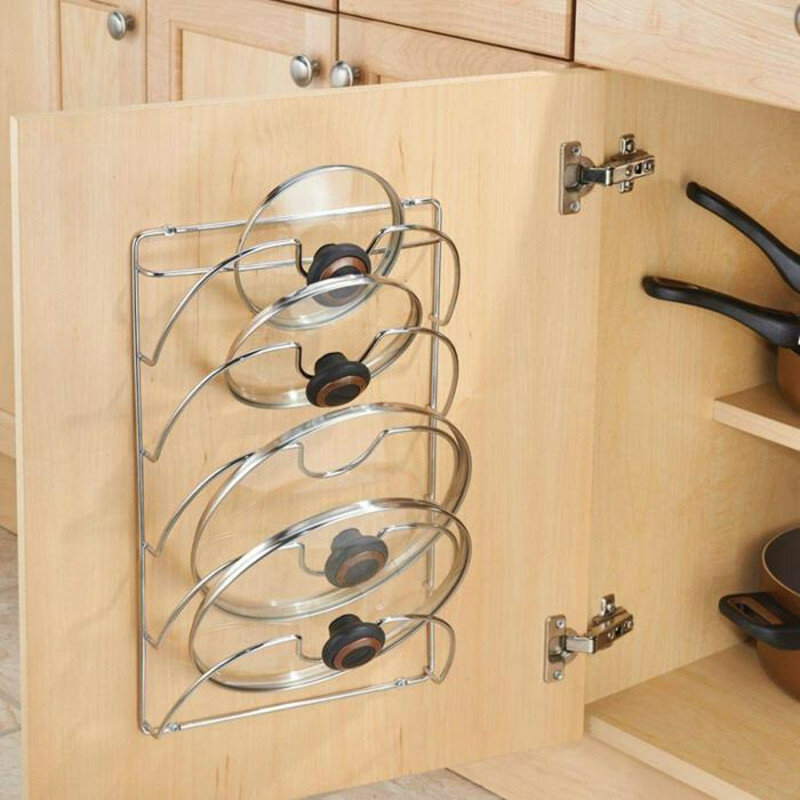 MOM'S HAND Küche Werkzeug 5 Schicht Anti-herbst Metall Trocknen Pan Topf Rack Abdeckung Deckel Rest Stehen Löffel Halter