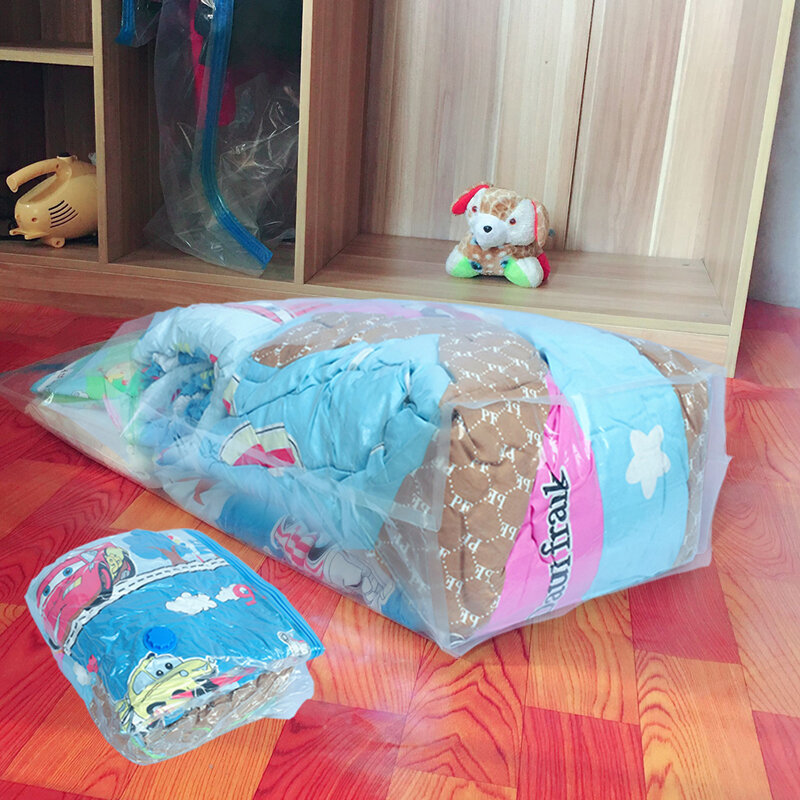 Cube sac sous vide haute capacité, sac de rangement pliable Transparent compressé pour couettes vêtements gain de place