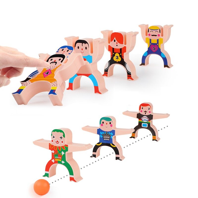 8/16 Pcs Multiplayer Cartoon Hercules Building Blocks Parent-child Interactive Toy Stacking High Game Balance Plastic Blocks