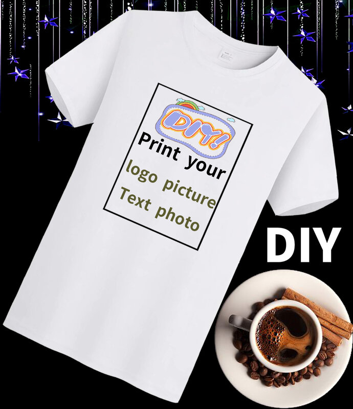 DIY Customized LOGO Photo Text Image Picture Printed T Shirt for Kid And White T-shirt for Men and Woman Tees Short Sleeve Modal
