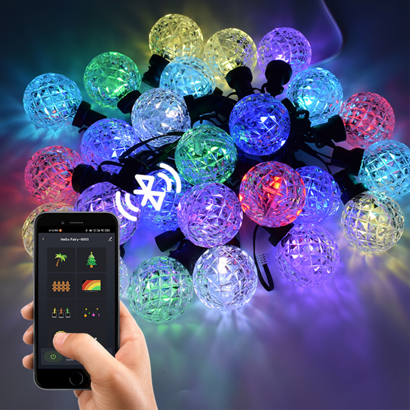 Smart Light String, 16.4 Voeten, Met 25 Led-lampen, App En Afstandsbediening, Muziek Modus, timing Plan