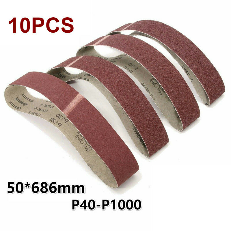 10Pack 686*50mm Sanding Belts 40-1000 Grit  Aluminium Oxide Sander Sanding Belts Polishing Machine Abrasive Tools