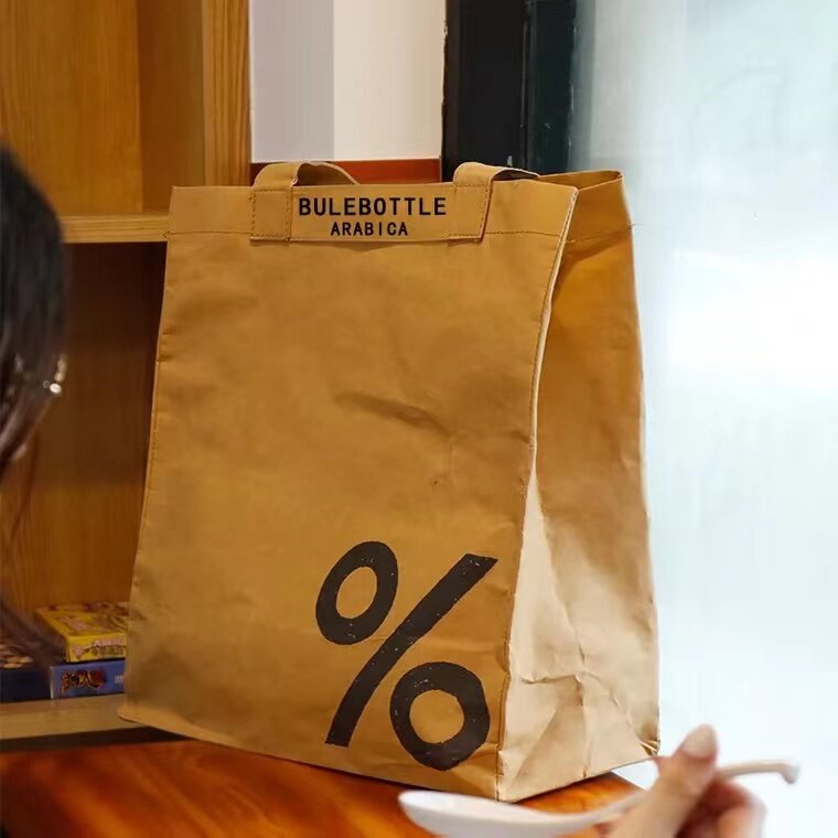 Bolsa feminina estilo tote em lona, bolsa para compras de café com grande capacidade de ombro em couro
