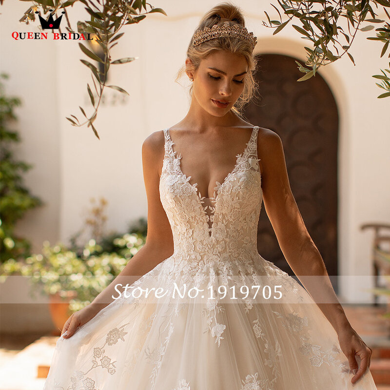 Бальное платье, длинные официальные свадебные платья, длина до пола, фатиновое кружево, новый дизайн 2022, изготовленный на заказ DS53