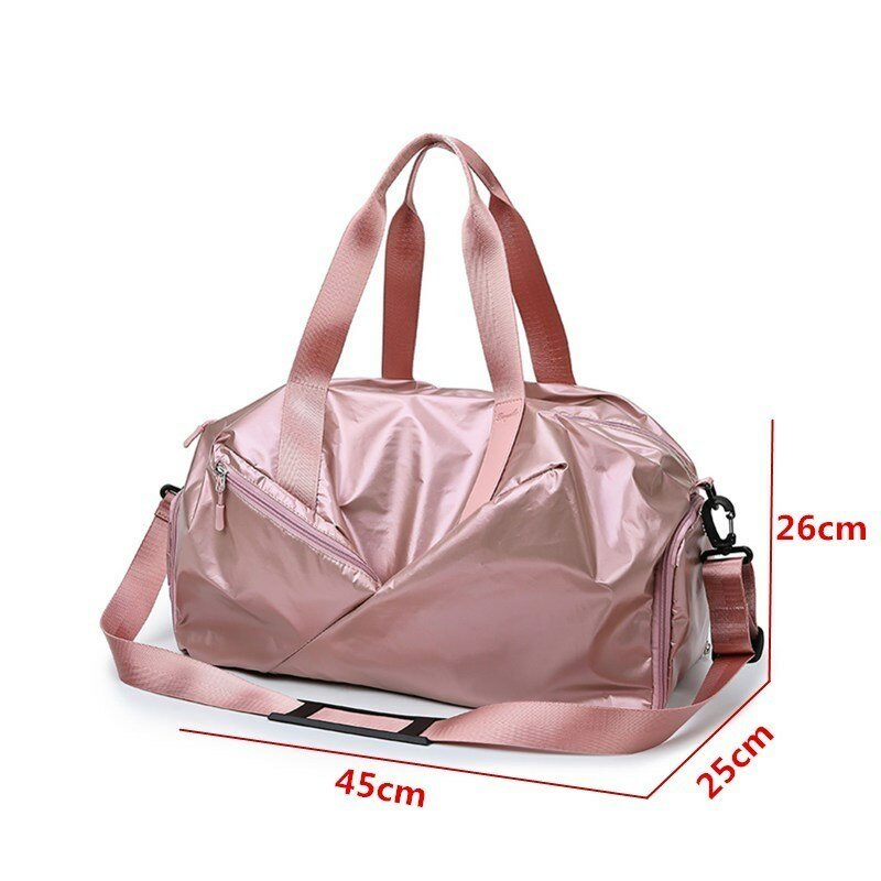 กระเป๋าเดินทางผู้หญิงกระเป๋าขนาดใหญ่ความจุกระเป๋าสะพายนุ่มแห้งและเปียกกีฬายิมกระเป๋าร...