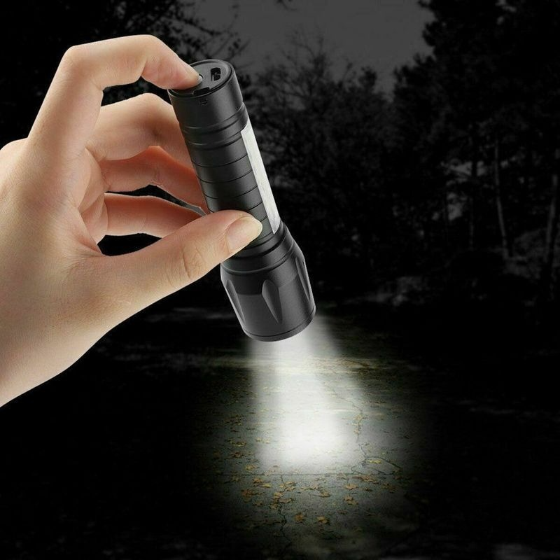 Przenośna latarka LED T6 COB latarka wodoodporna taktyczna USB akumulator Camping lekka latarka z zoomem lampka nocna