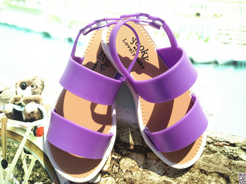 Novo verão meninas sapatos moda estilo europeu sandálias para meninas 3-7 anos crianças sandália de borracha pvc sandálias de couro