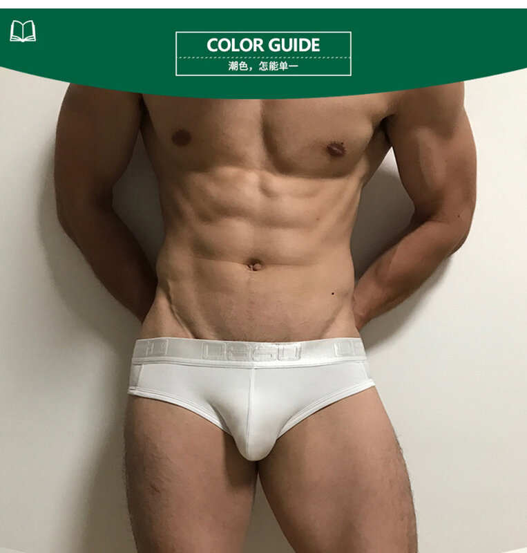 Modal Solid Light Men Sexy Briefs Elastic  Underwear U Cock Pouch Bag Hot Breathable Gay Panties