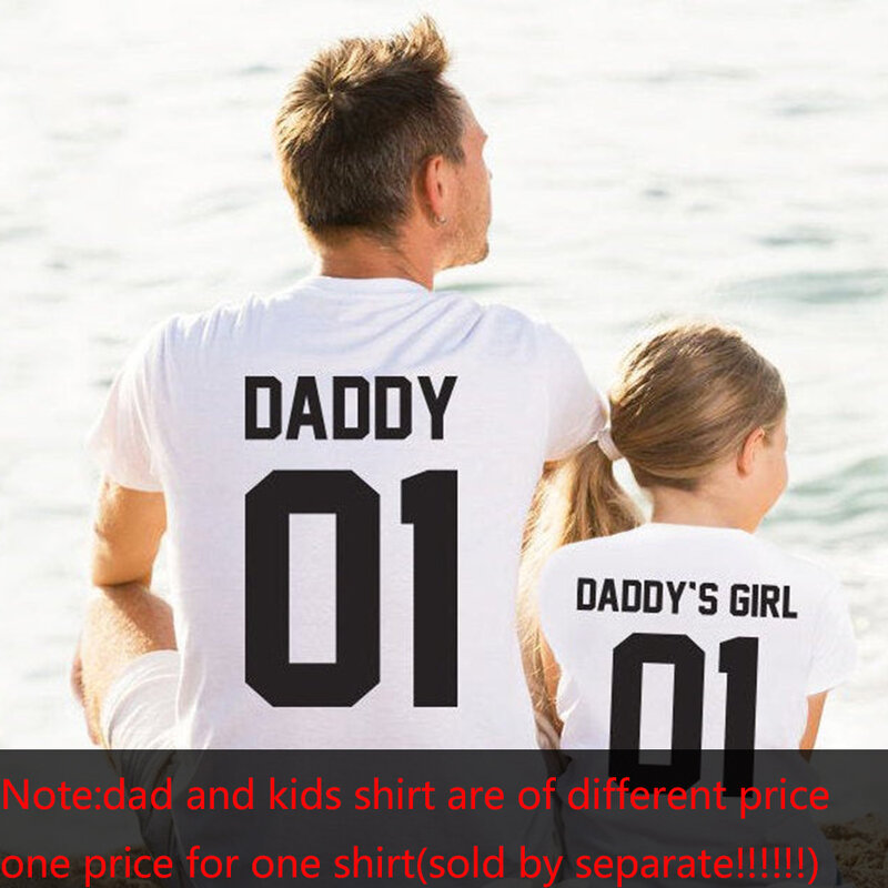 Daddy and Me Outfits Daddy and Daughter T-shirts Daddy and Children Shirts Father and Daughter Short Sleeve Clothes Drop Ship