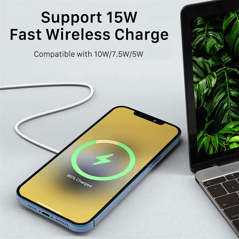 15W Originele Magnetische Draadloze Oplader Voor Iphone 12 Pro Max 12pro Qi Fast Charger Voor Iphone 12 Mini Usb C Pd Adapter Magsafing