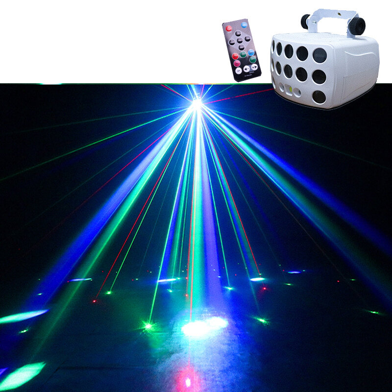 Luz Led Flash láser 3 en 1 para DJ, dispositivo de iluminación con Control remoto, mariposa colorida, para discoteca, fiesta de escenario, KTV, club nocturno, máquina de baile, niebla