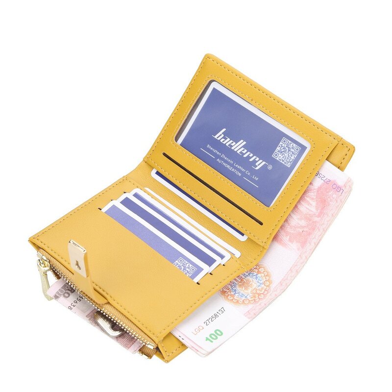 Короткий женский кошелек в Корейском стиле, кожаный роскошный дизайнерский женский кошелек на молнии, кошелек с держателем для карт для жен...