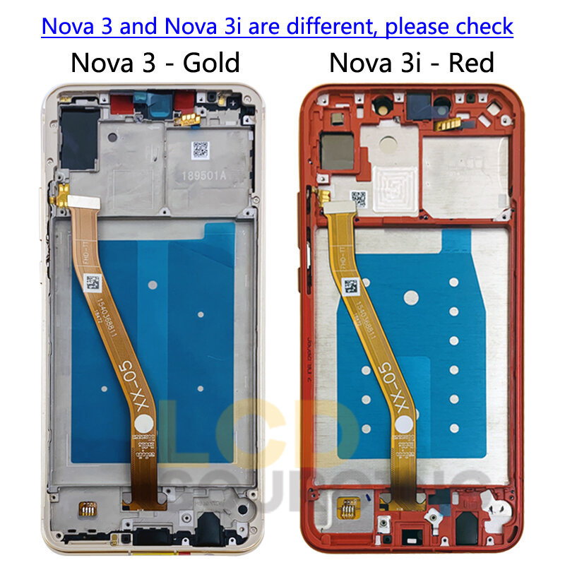 6.3 "LCDสำหรับHuawei Nova 3 LCD PAR LX1 LX9หน้าจอสัมผัสแผงDigitizerสำหรับNova 3iจอแสดงผลเปลี่ยนINE-LX2 LX1
