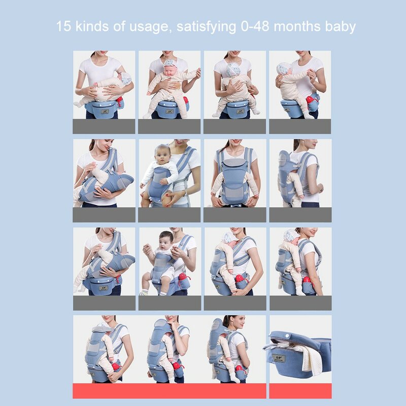 Porte-bébé ergonomique de 0 à 48 mois, siège pour bébé, face avant, kangourou, écharpe enveloppante pour voyage