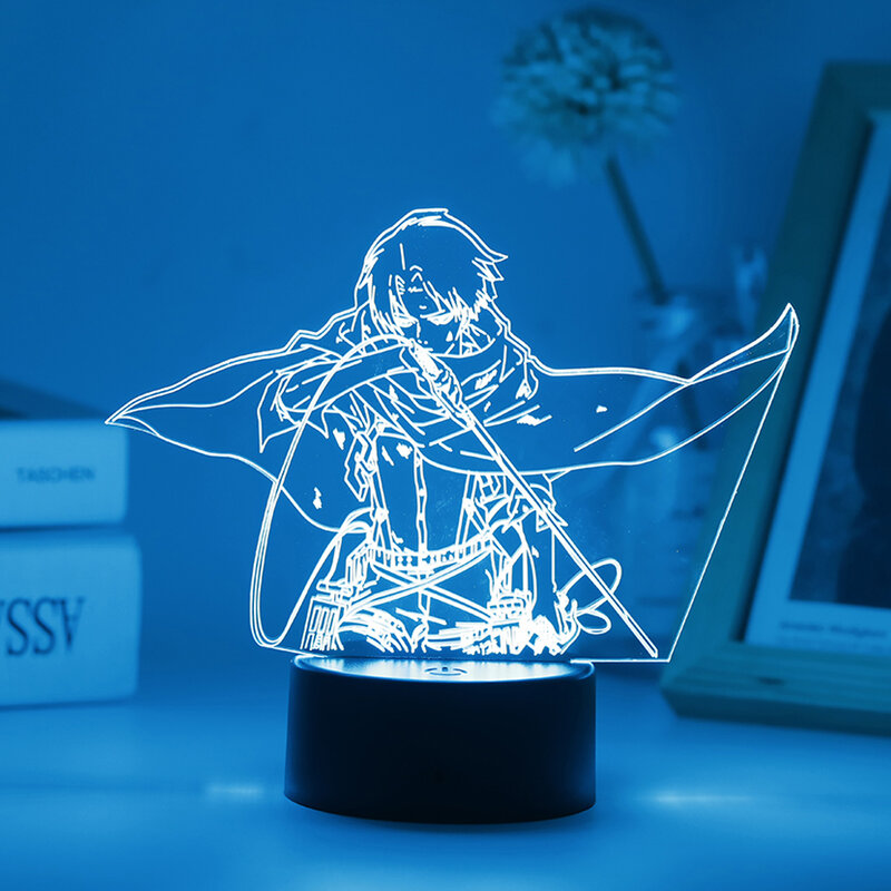 Acrylic 3D Đèn Ngủ Led Anime Tấn Công Titan Đèn Bàn Cá Chuối Cho Trang Trí Phòng Cool Kid Trưởng Thành Quà Tặng gòn Và Killua Hình