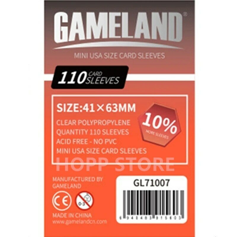 110แขนบอร์ดเกม71007(41X63มม.) GAMELAND การ์ดเกม Protector ป้องกันการ์ดแขน