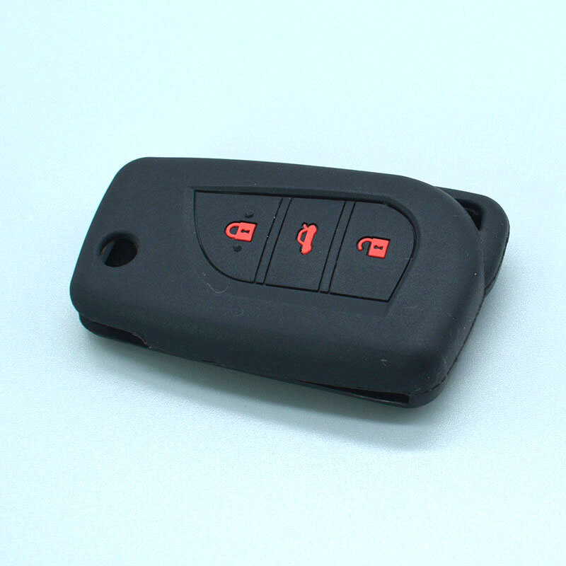 Funda de silicona para llave de coche, accesorio para Toyota Yaris Reiz, Carola Rav4, 3 botones, mando a distancia