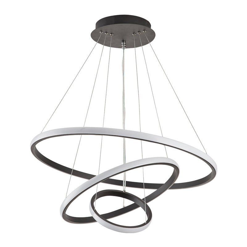 Plafonnier Led suspendu composé d'anneaux, design minimaliste moderne, luminaire décoratif de plafond, idéal pour un salon ou une salle à manger