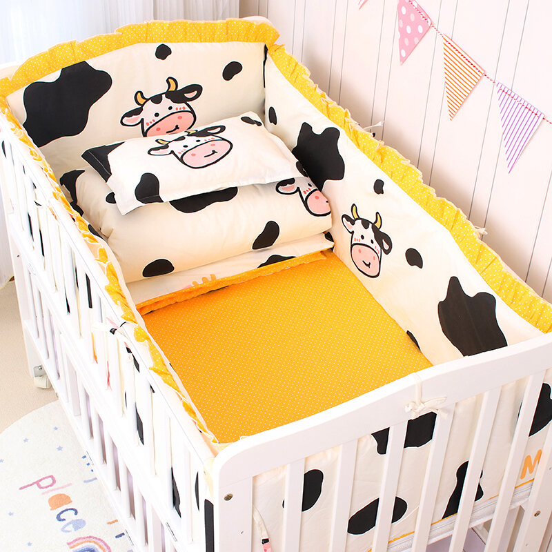 AY Tesco – parure de lit en coton pour bébé, parure de lit motif éléphant, décor de chambre à coucher pour fille et garçon, tour de lit, 120x60/120x70cm